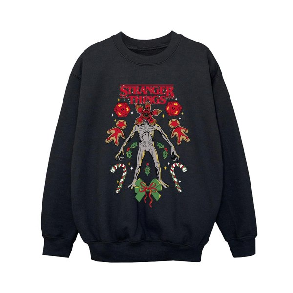 Netflix Boys Stranger Things Christmas Demogorgon Sweatshirt - Black