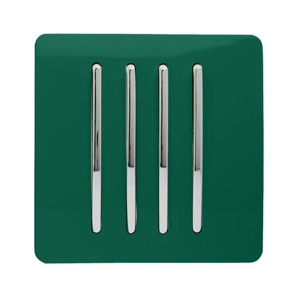 Trendi Switch 4 Gang 1 or 2 way Rocker Light Switch in Dark Forest Green