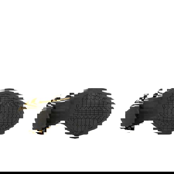 Embassy London Danni - Black & Gold Stripes - Women's leather closed-toe block heel with gold foil details