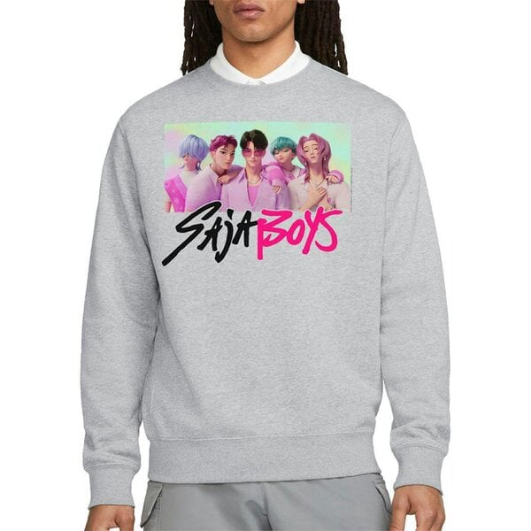 K-Pop Demon Hunters Unisex Adult Saja Boys Photo Frame Sweatshirt - Heather Grey