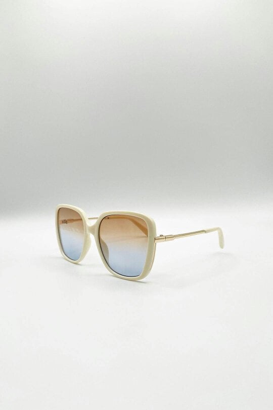 SVNX Oversized Square Sunglasses In Beige