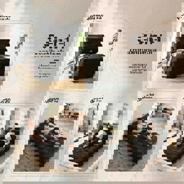 Levede Sofa Bed Convertible Foldable Floor Mattress with Head Lumbar Pillow