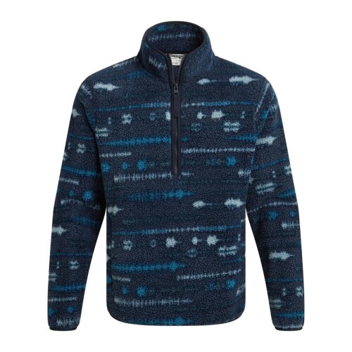Craghoppers Mens National Trust Rawthey Landscape Fleece Top - Blue Navy - M - Blue Navy - 100% Recycled Polyester