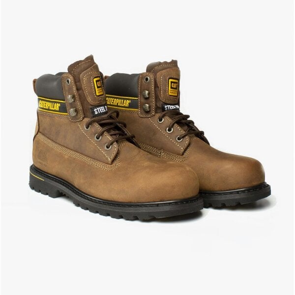 CAT HOLTON S3 Leather Safety Boots   in  Brown