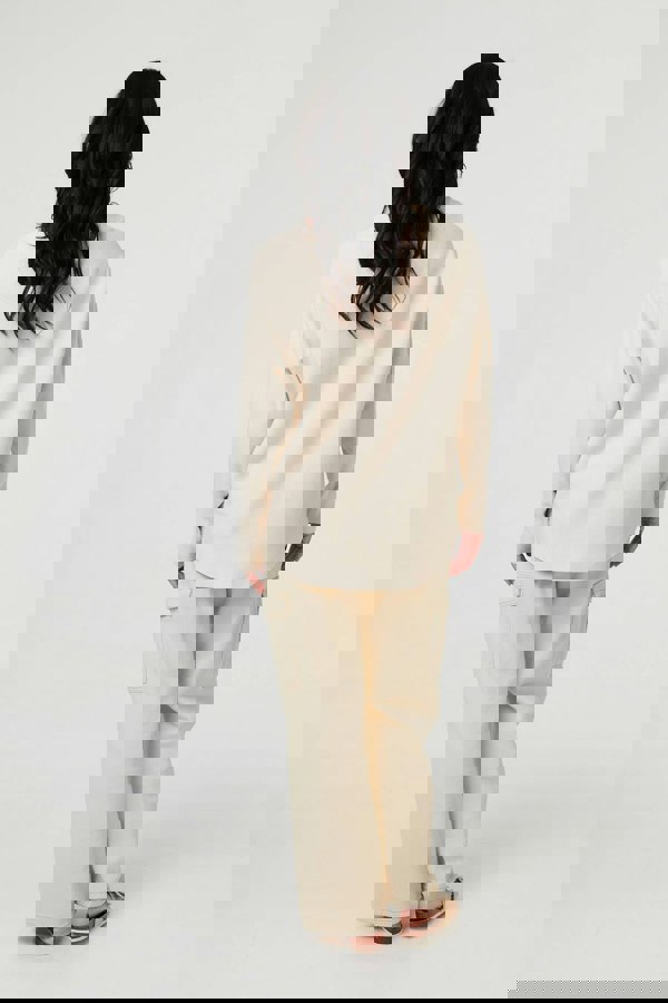 Beige | Floral Embellished Batwing Sleeve Jumper
