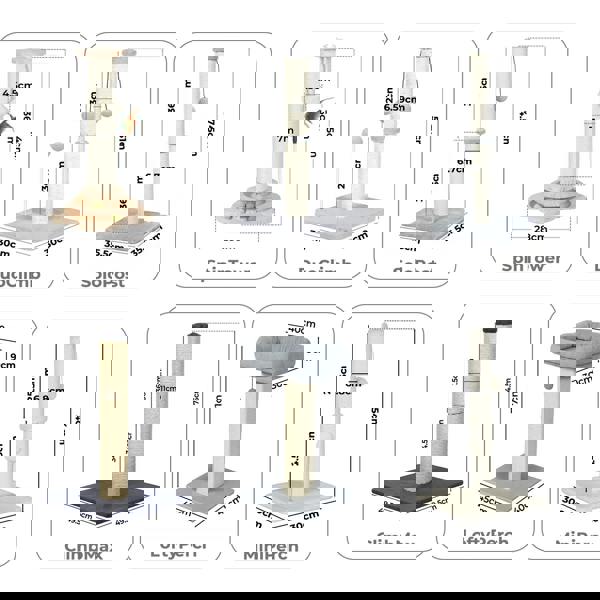 Skylos Tall Cat Scratching Post Natural Sisal Pole Heavey Duty Base with Ball