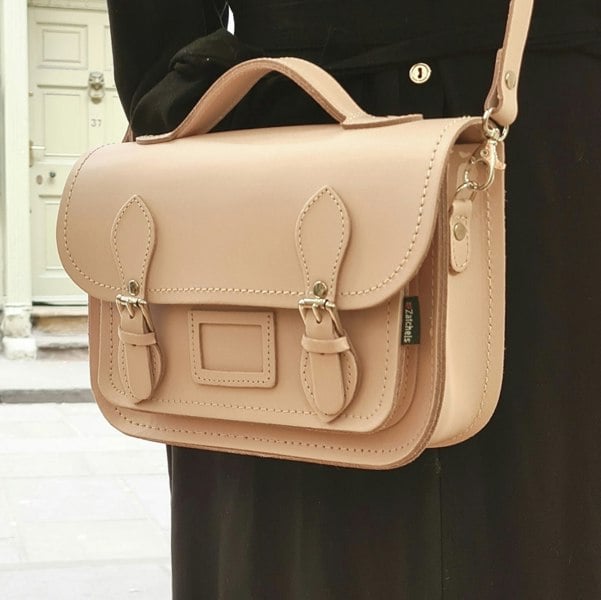 Zatchels Leather Midi Satchel - Cherry Blossom