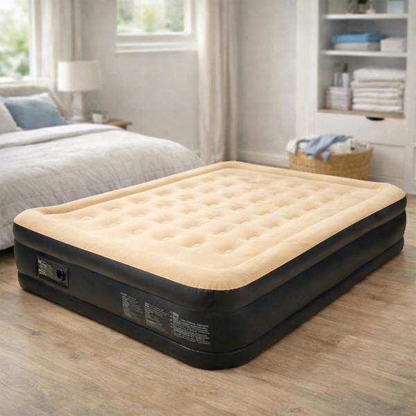 Dragodirect Luxury High Raised Queen Airbed with Electric Pump Camping Guest Bed