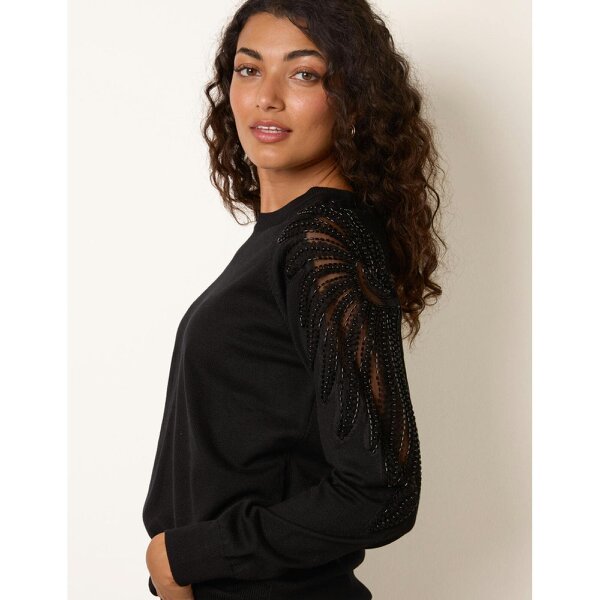Blue Vanilla Embellished Sleeve Jumper