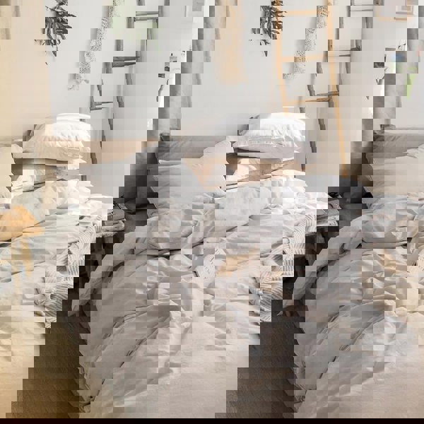 ST214 Linen Duvet Cover + Bed Sheet + 2 Pillowcases, King-Weilai Concept-Weilai Concept