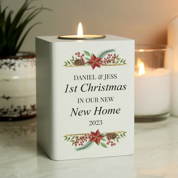 Personalised Memento Company Personalised Christmas Wooden Tealight Holder