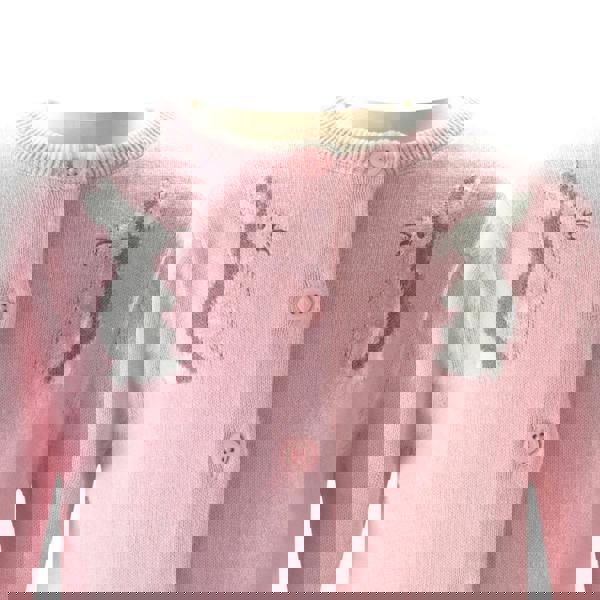 Rachel Riley Pink Gingham Bunny Cardigan