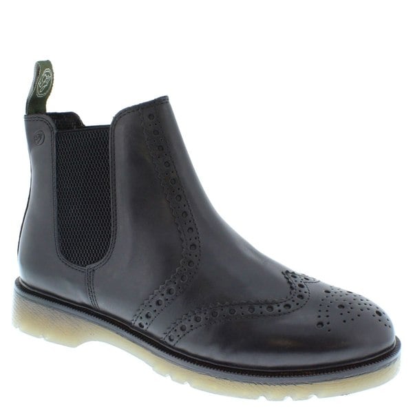 Frank James Warkton Leather Pull On Mens Brogue Chelsea Boots