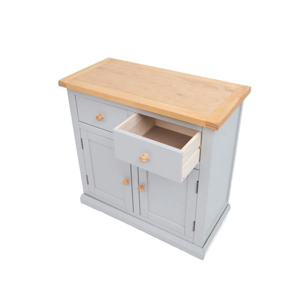 Cabinet Bits Loreo Light Grey 2 Drawer 2 Door Sideboard Wood Knob