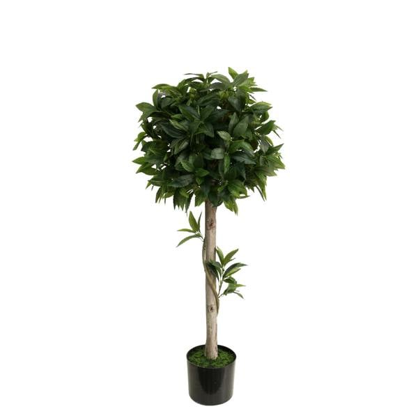 Artificial Bay Topiary Tree Natural Wood Trunk - 110cm