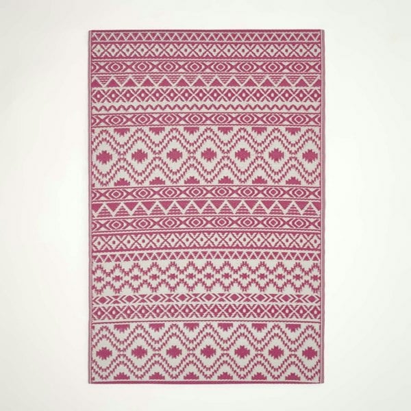 HOMESCAPES Outdoor Rug Luxury Waterproof Reversible Recycled, For Garden, Tia Aztec