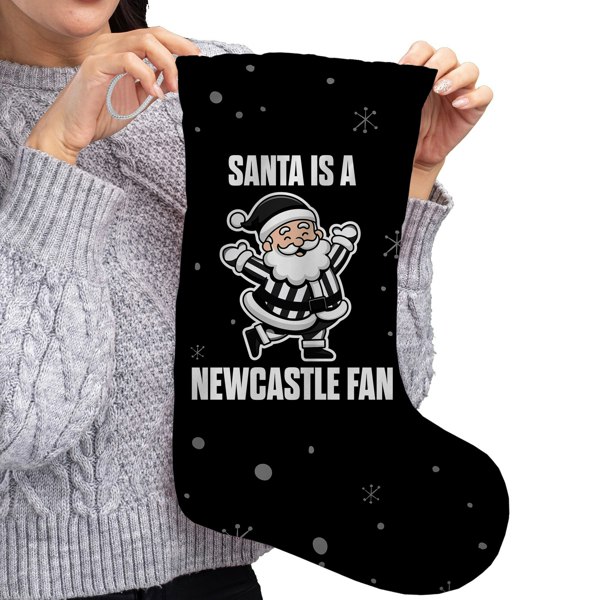 BritishmadeGifts Santa is a Newcastle Football Fan - Christmas Stocking