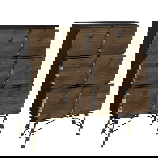 Furniture To Go Ry Double chest of drawers 6 drawers in Matt Black Walnut