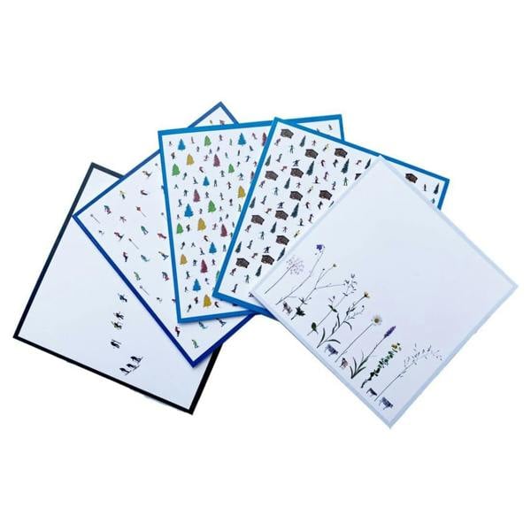 Mountain Life Greetings Cards SET OF 5 different cards