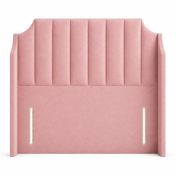 Great British Beds Winged Art Deco Headboard - Pink Plush