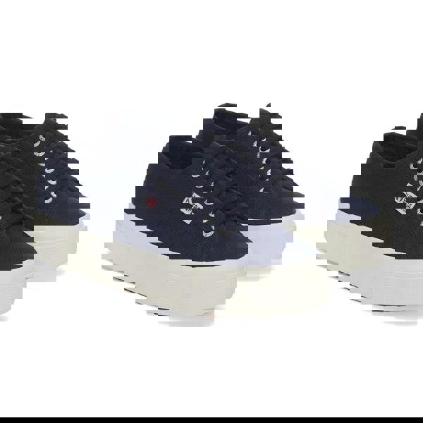 Superga Womens/Ladies 2740 Lace Up Platforms - Navy/Avorio