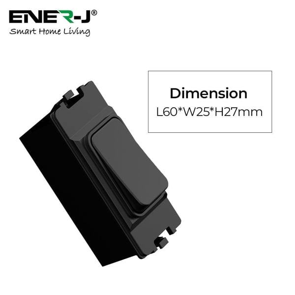 ENER-J 1 Gang Wireless Kinetic Switch, MK Logic Style, Black Body (PRO Series)