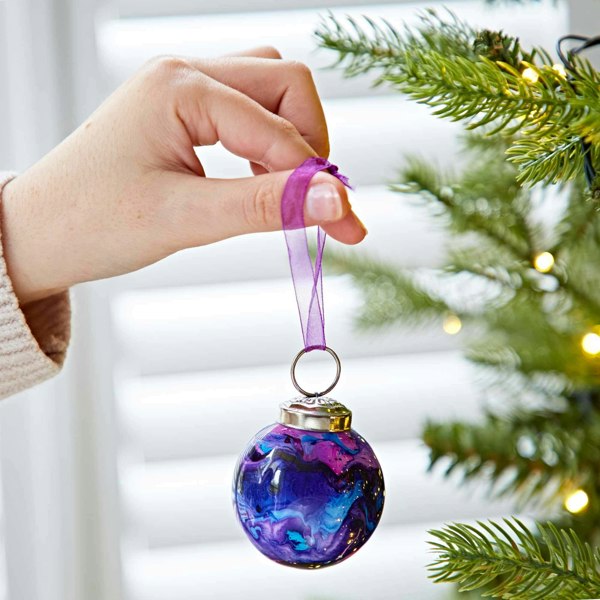 Paper High Set of 3 Zara Coloured Recycled Glass Marble Baubles