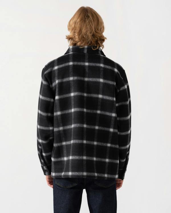 Back of the BOSS Orange Losky Mens Long Sleeve Check Shirt - Black 001