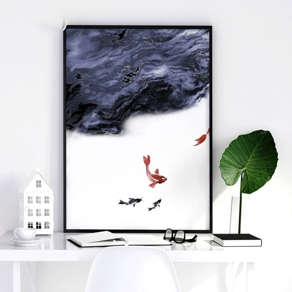 Work office wall art | set of 3 Japanese wall art