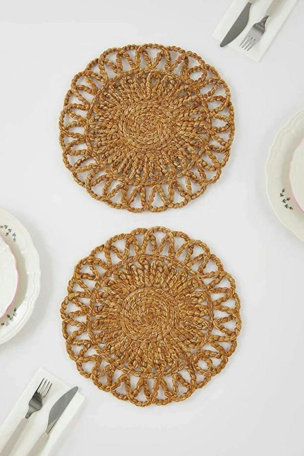 2 Piece Round Placemat Set 30x30cm