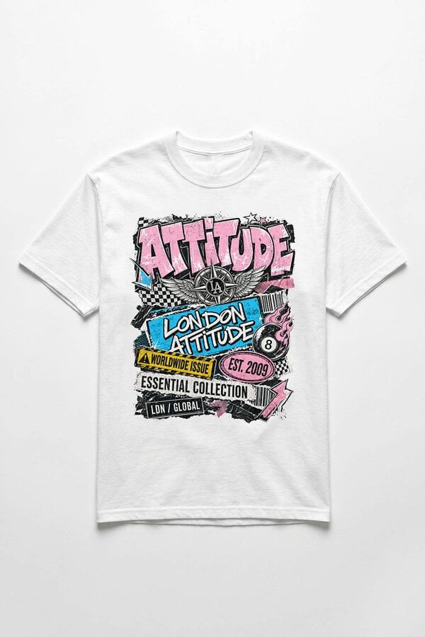 London Attitude Retro Graphic Oversized Heavyweight Streetwear T-Shirt