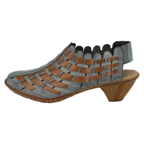 Rieker Ladies Rieker Sling Back Shoes With Woven Detail 46778