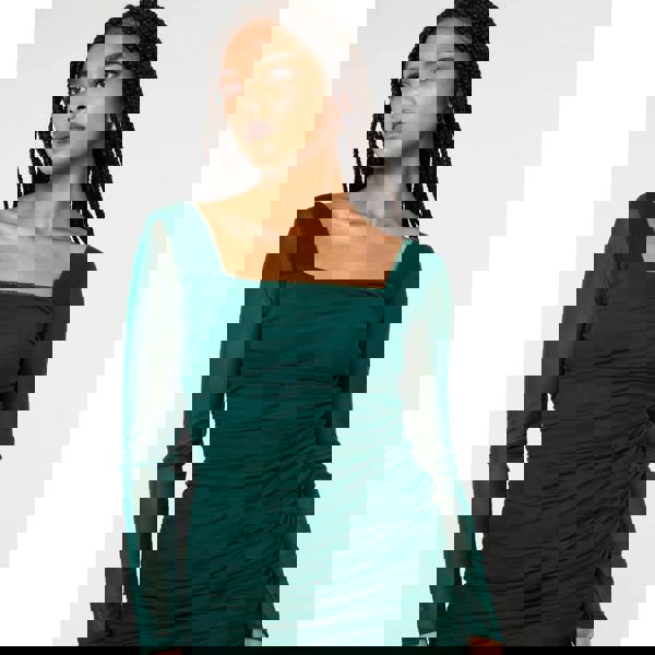 Pink Vanilla Long Sleeve Mesh Mini Dress