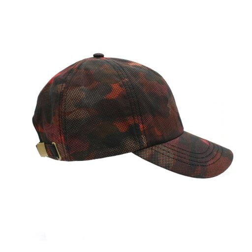 Heather Hats & Accessories Water Resistant Waxed Cotton Baseball Trucker Cap, Cotton Lining, Outdoor Wear, Red