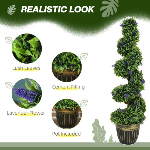Wyld Haus Ribara Set Of 2 Artificial Lavender Style Trees 115cm