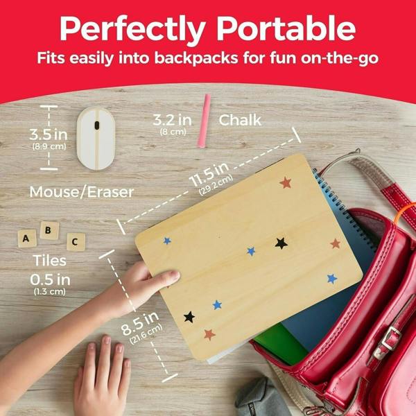 HYGRAD BUILT TO SURVIVE Kids Wooden LapTop And Chalkboard Magnetic Pretend Play Set Early Development Kids Laptop Computer Play Set