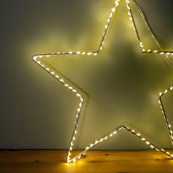 Samuel Alexander 30cm Light up Dewdrop Christmas 2D Star with 120 Warm White LEDs & Timer Function
