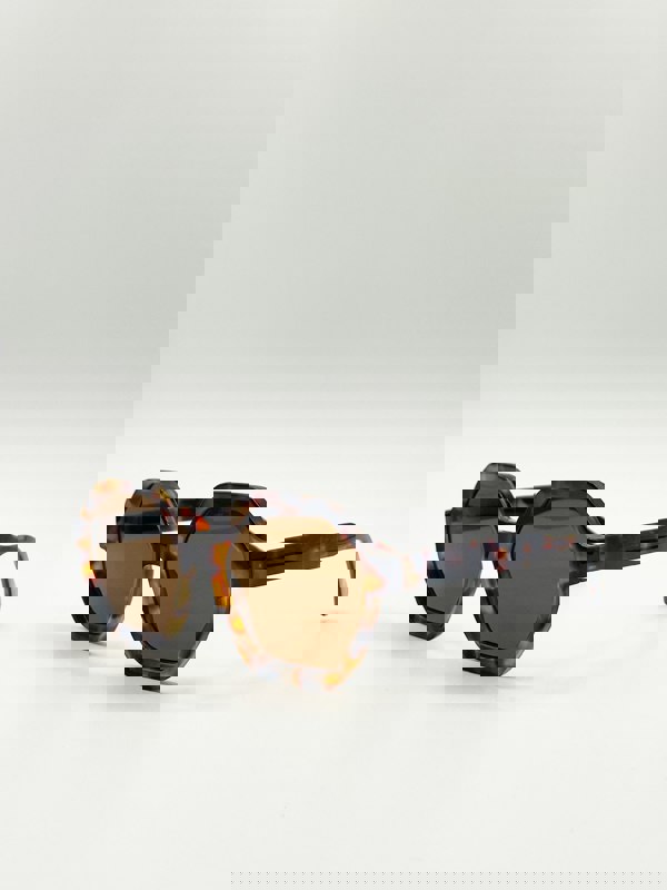 SVNX Tortoiseshell oversized Hexagon frame sunglasses