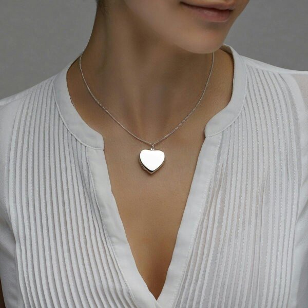 Christopher James of London Sterling Silver Heart Locket Necklace With Optional Engraving