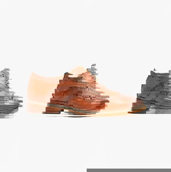 Goor TRAVIS JNR Boys Wingtip Brushed Brogues Dark Tan