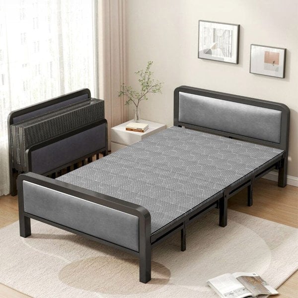 Grey Portable Folding Guest Bed Living and Home
