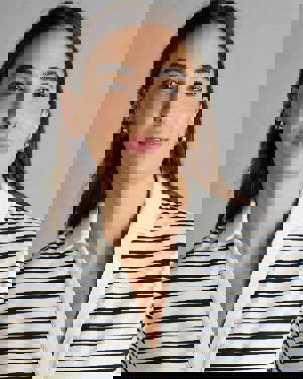 Joules Tallie Sweat Womens Collared Top - Navy/Cream - CHO - Designer 