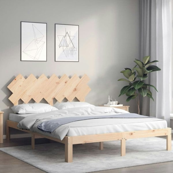 Berkfield Bed Frame with Headboard 140x200 cm Solid Wood