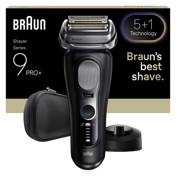Braun Series 9 PRO+ 9610S Electric Shaver, Pro SensoAdapt, Charging Stand - Black