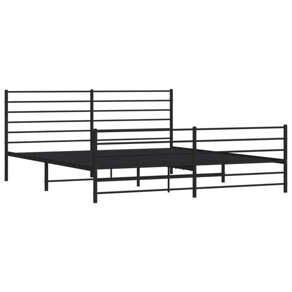 Berkfield Metal Bed Frame with Headboard and Footboard Black 180x200 cm 6FT Super King