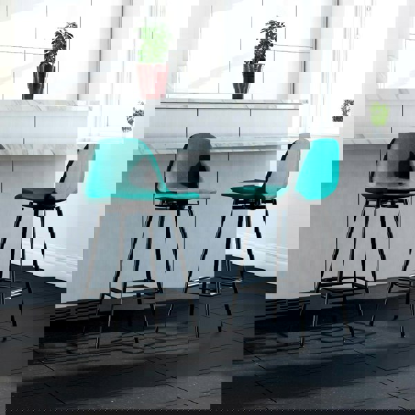 Dorel Home Calvin Counter Stool in Velvet Grey