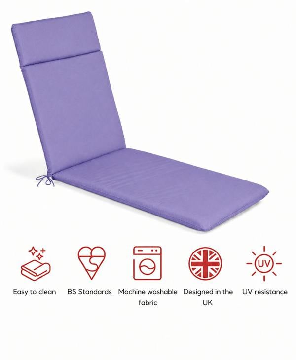 SP Range Lounger Pad Garden Cushion Plum The Garden Furniture Shop