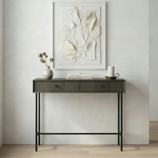 Garden Greatness Russell Ribbed Two-Drawer Console Table