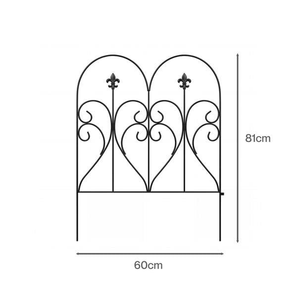 Mountview Fence Dog Fence Outdoor Garden Fence 5Pc Rustproof Steel Yard Black