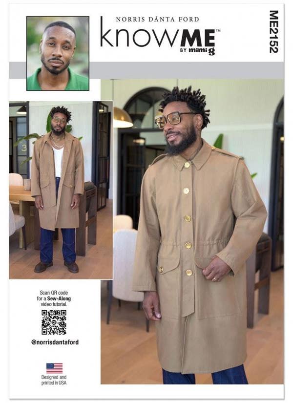 Know Me Sewing Pattern 2152, Coats for Men, AA (34-36-38-40-42) - Intermediate